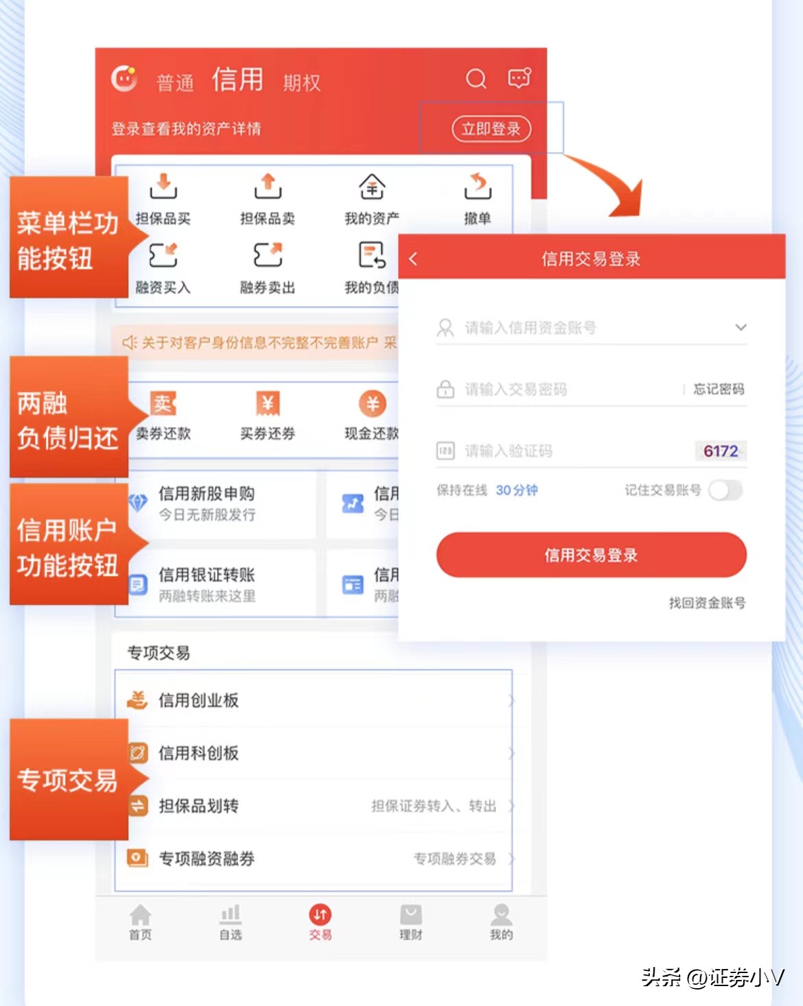 如何登录信用交易账户？菜单栏功能按钮操作指南